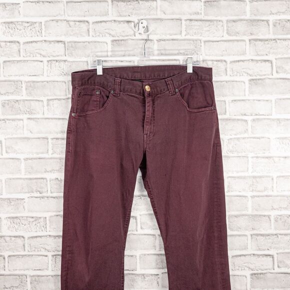 David Mayer Naman Men's slim Denim Jeans in Burgundy Size 52 36w - Picture 4 of 12